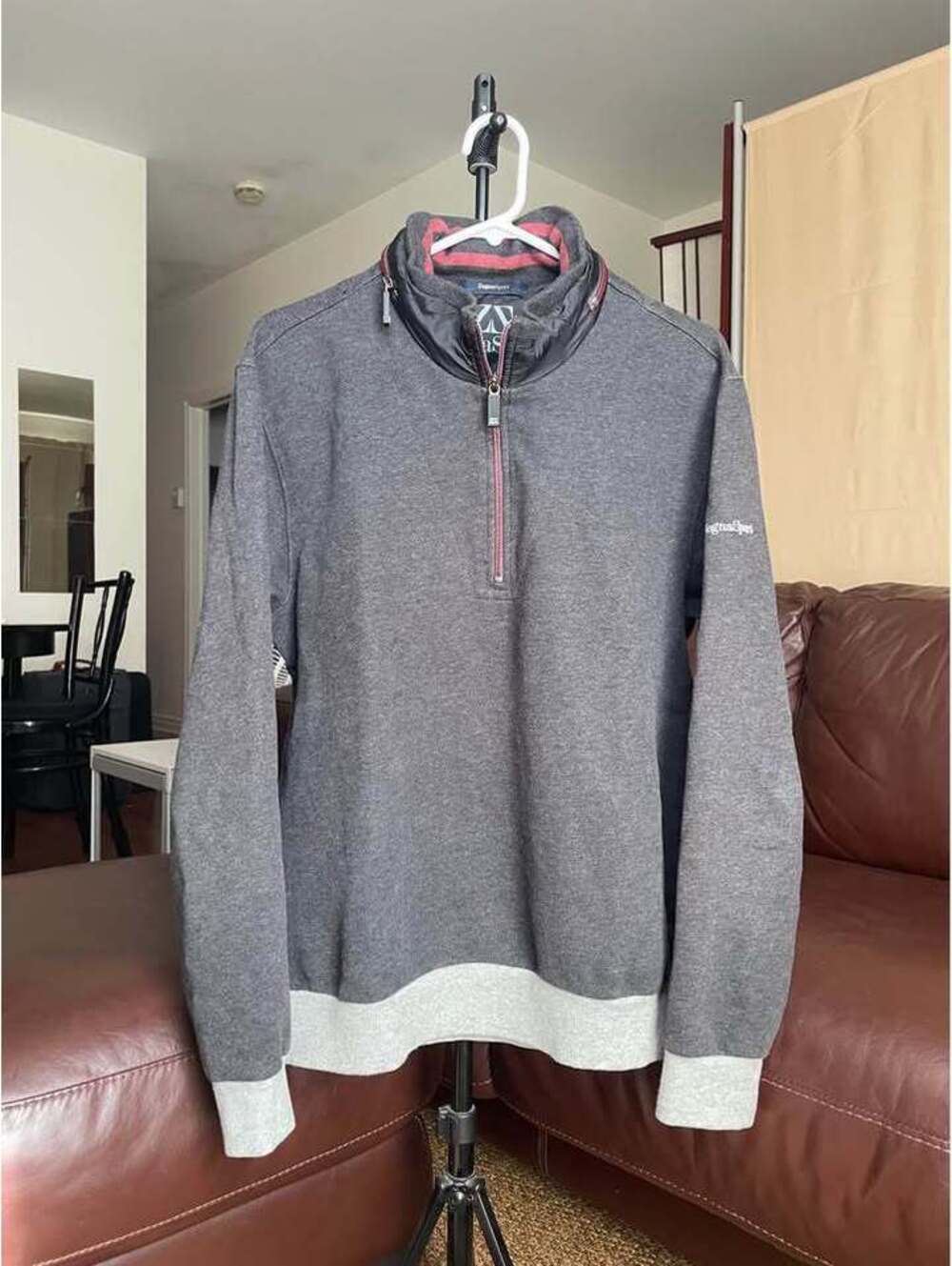 Zegna Sport Half-Zip Pullover Sweatshirt with Stowaway Hood